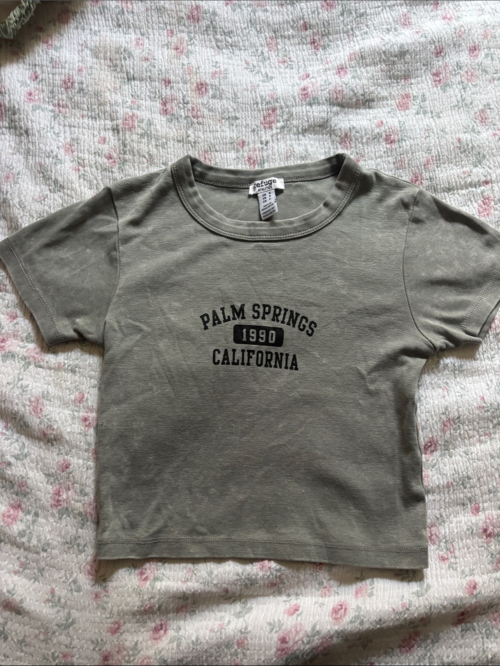 Urban Planet Olive Green Palm Springs 1990 Graphic Tee